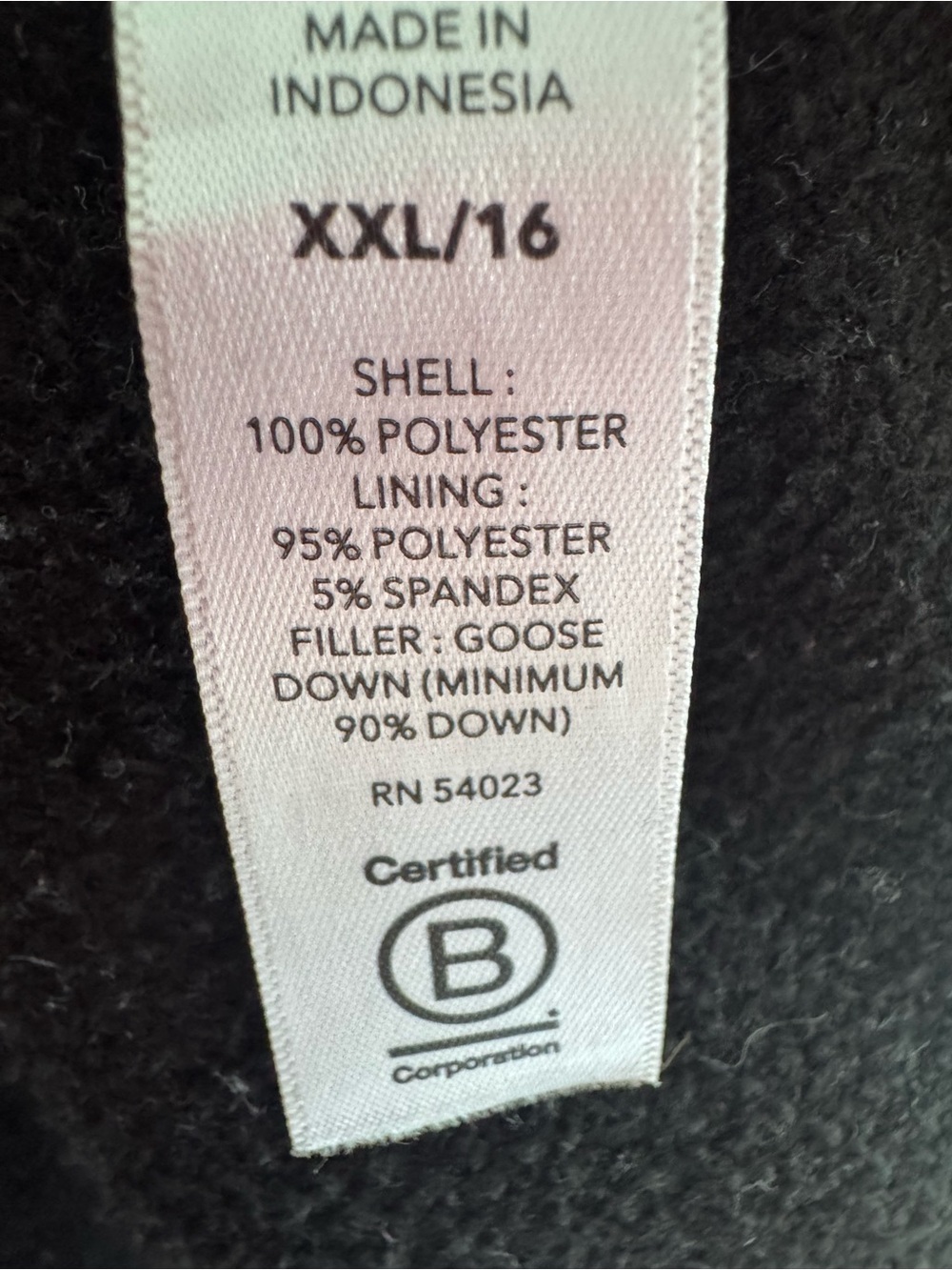 Athleta Girls Black Goose Down Winter Puff Jacket XXL (16) - Picture 5 of 6